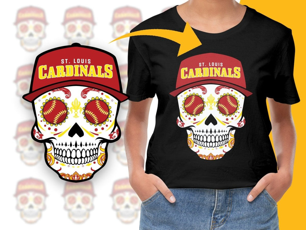 Skull Baseball Cardinals PNG File - Teepew