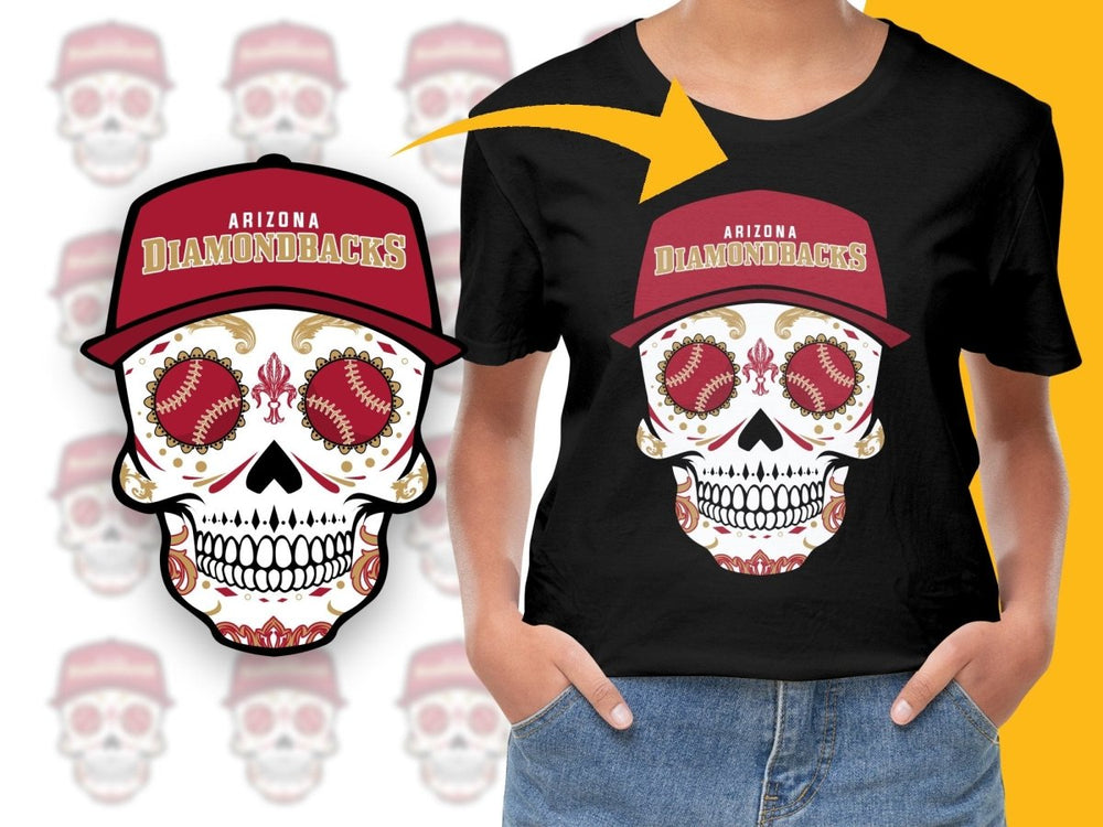 Skull Baseball Diamondbacks PNG File - Teepew