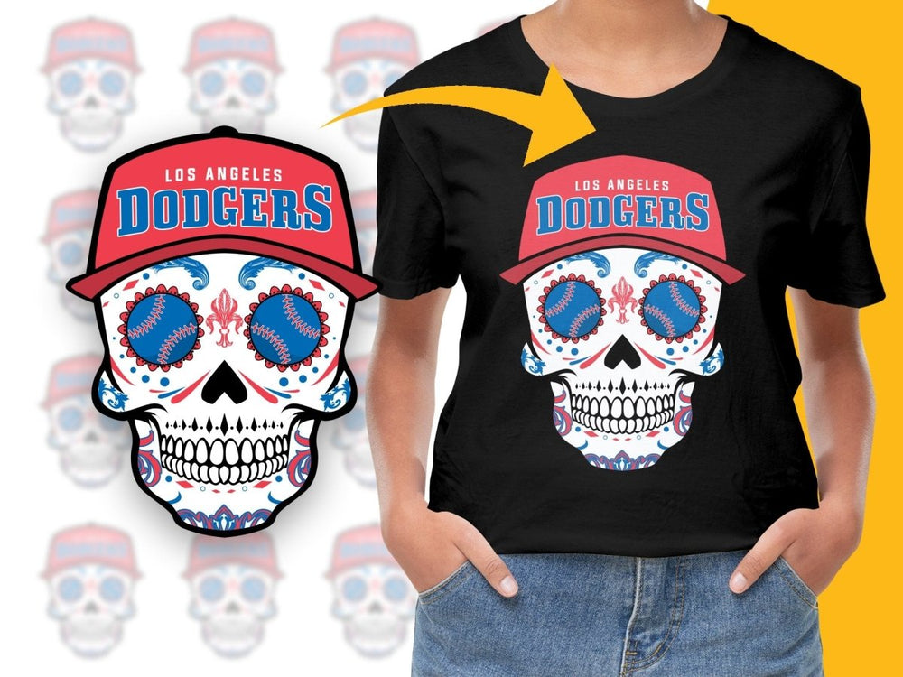 Skull Baseball Dodgers PNG File - Teepew