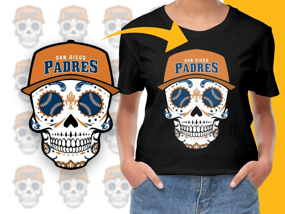 Skull Baseball Padres PNG File - Teepew