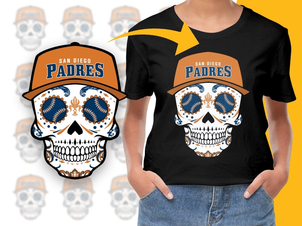 Skull Baseball Padres PNG File - Teepew
