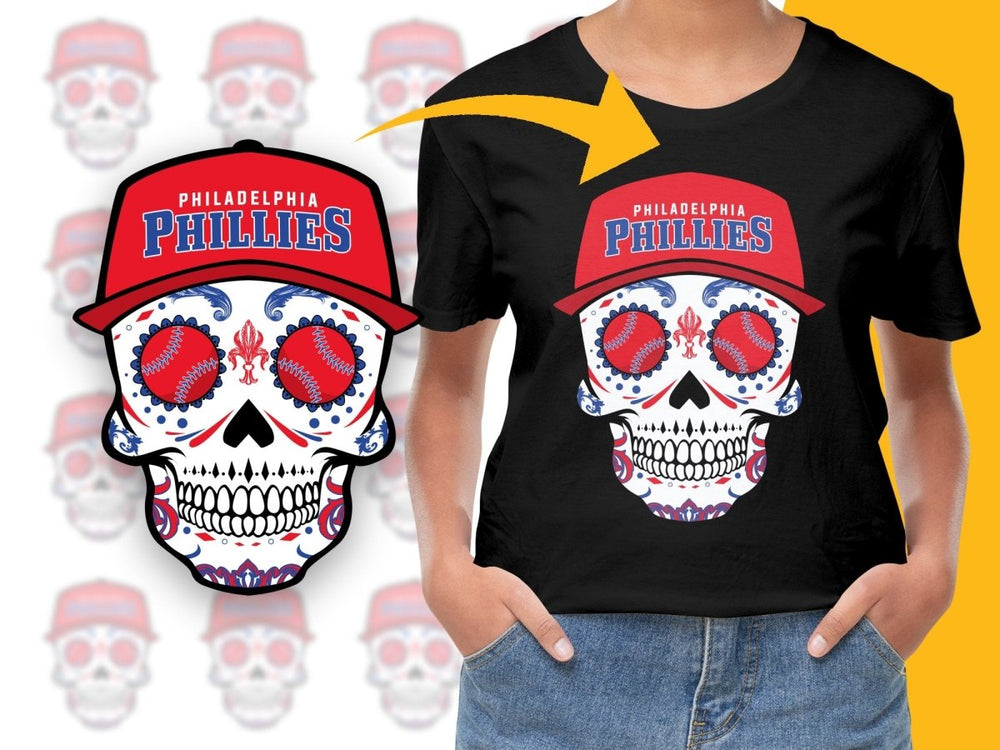 Skull Baseball Phillies PNG File - Teepew