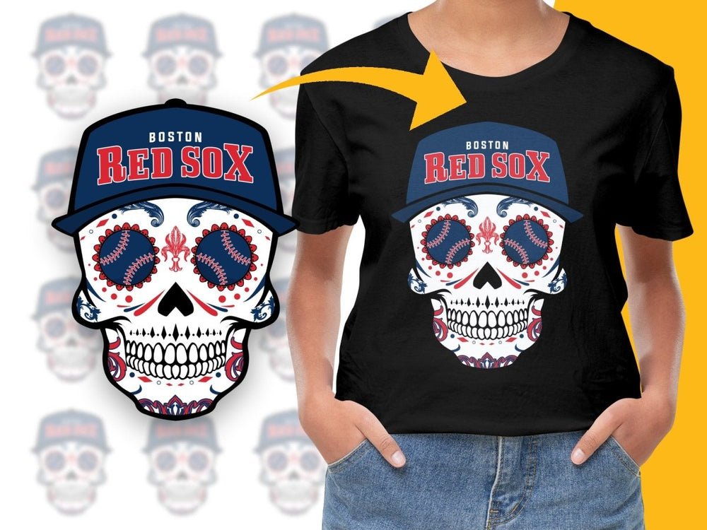Skull Baseball Red Sox PNG File - Teepew