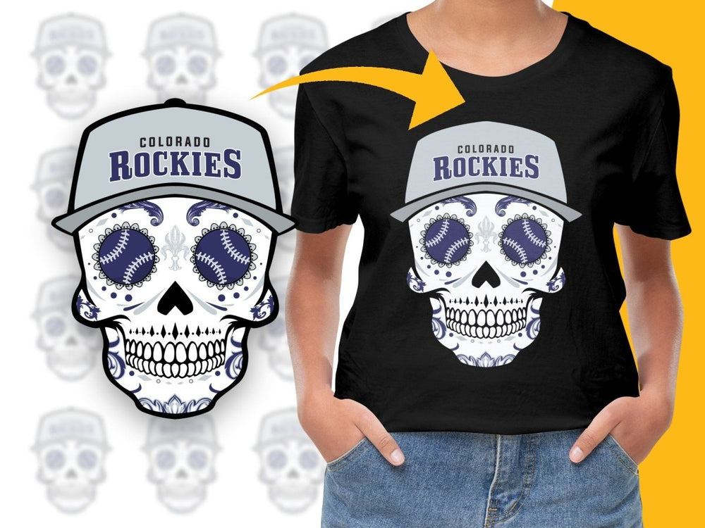 Skull Baseball Rockies PNG File - Teepew