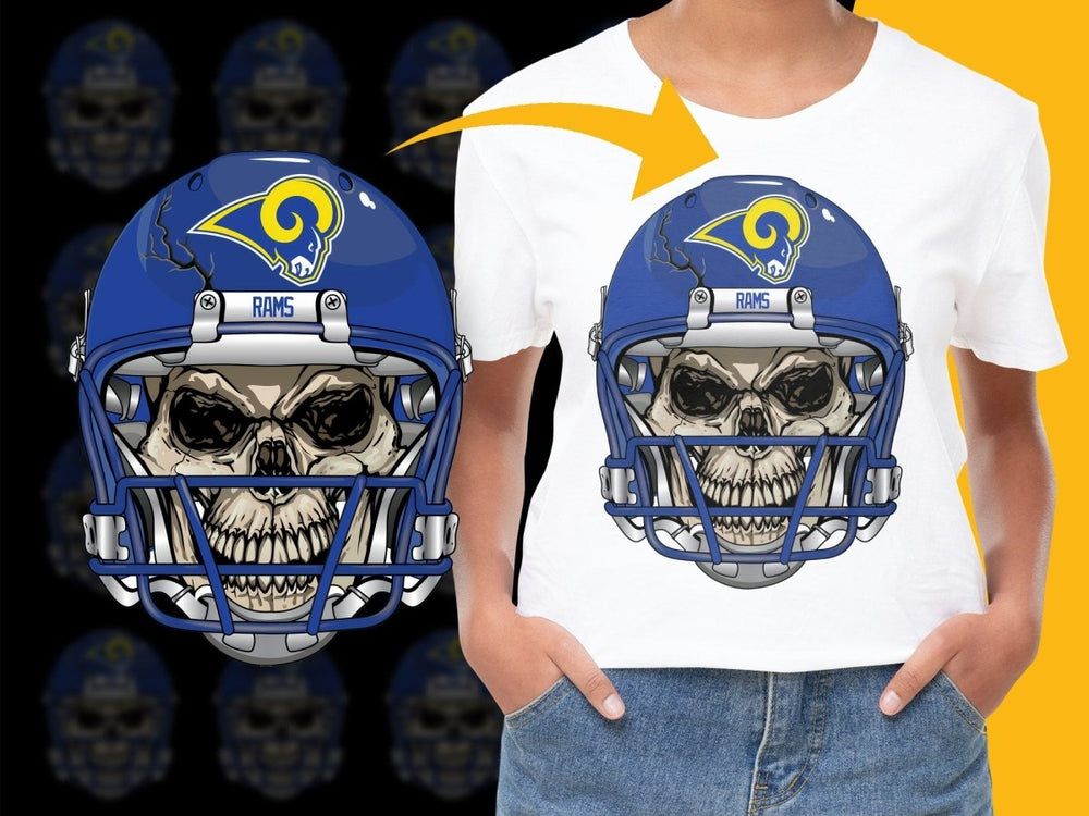 Skull Face Rams Helmet Graphic Design PNG File - Teepew