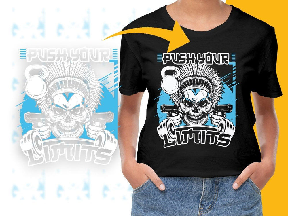 Skull Warrior Push Your Limits Graphic PNG File - Teepew