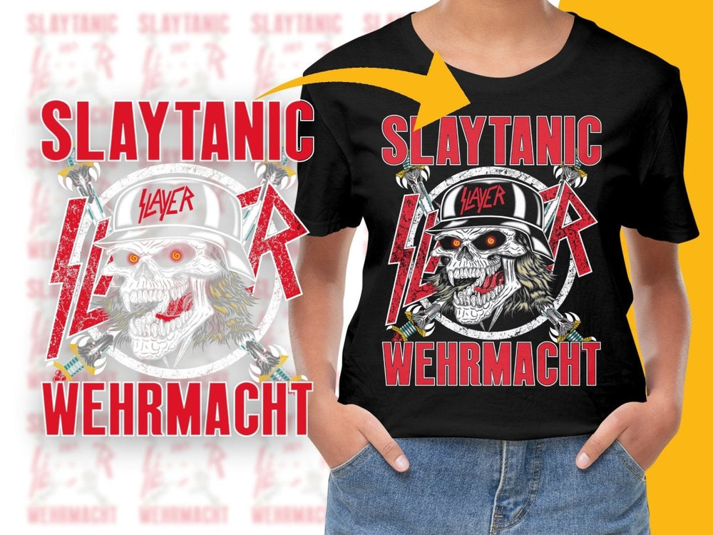Slaytanic Wehrmacht Slayer Graphic Design PNG File - Teepew