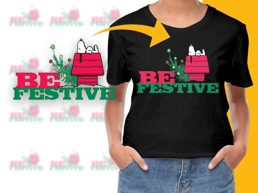 Snoopy Be Festive Christmas Graphic PNG File - Teepew