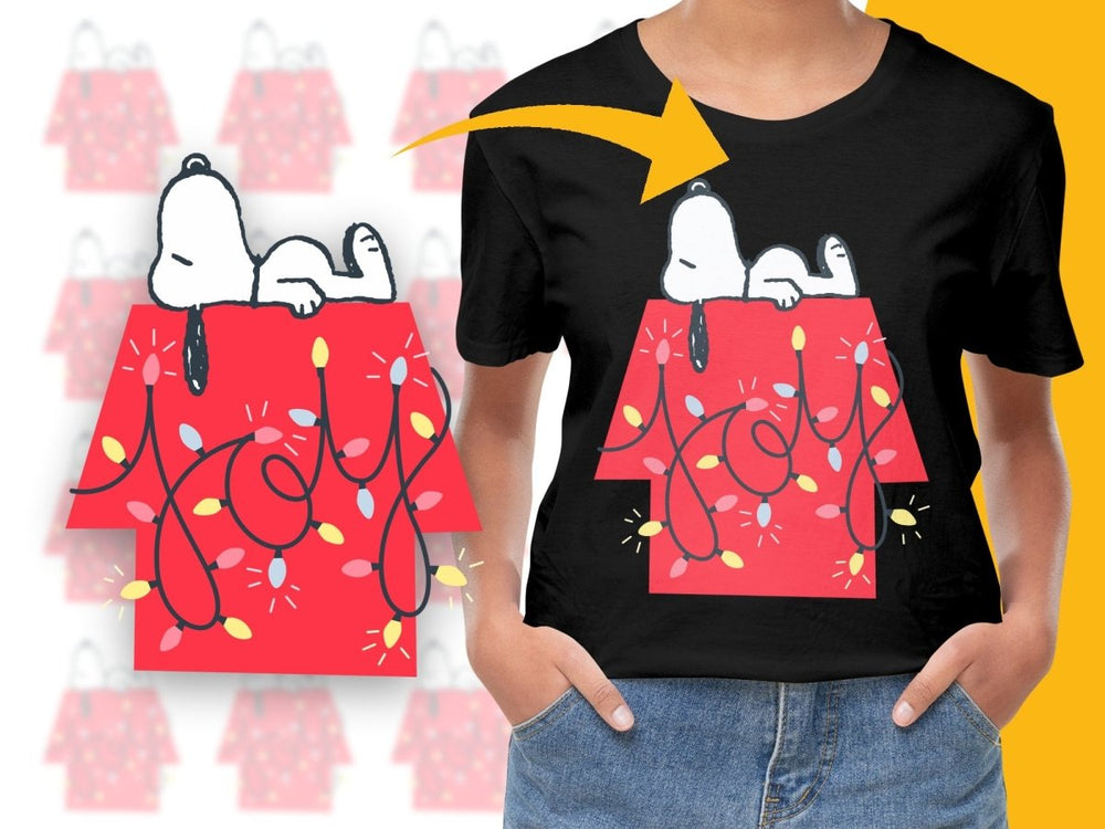 Snoopy Joy Christmas Lights Graphic PNG File - Teepew