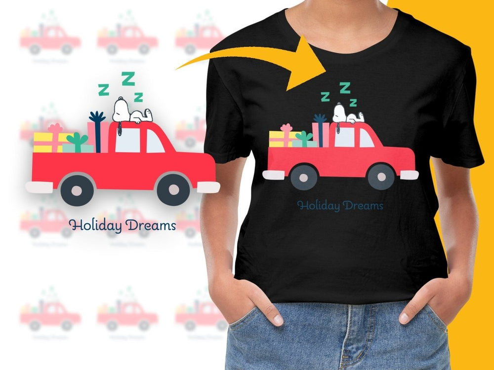 Snoopy Sleeping On Red Truck with Christmas Gifts PNG File - Teepew