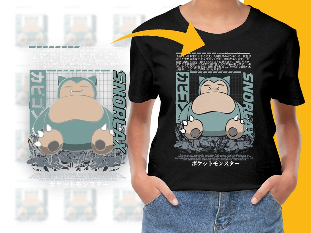 Snorlax Design Graphic Short Sleeve PNG File - Teepew
