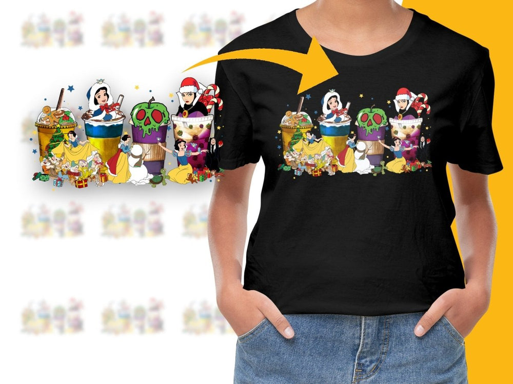 Snow White and Evil Queen Christmas Smoothie Cartoons PNG File - Teepew