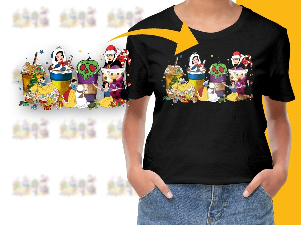 Snow White and Evil Queen Christmas Smoothie Cartoons PNG File - Teepew