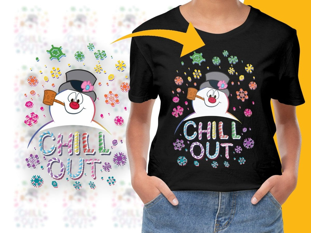 Snowman Chill Out Colorful Christmas PNG File - Teepew