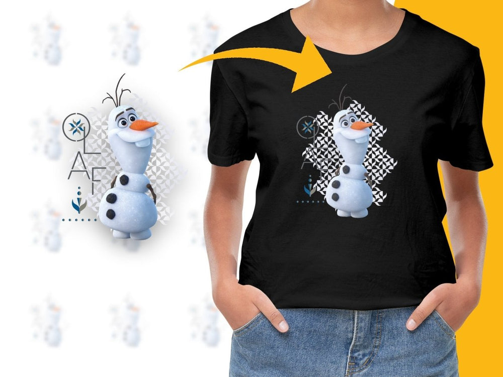 Snowman Olaf character art in a geometric pattern Digital - Teepew
