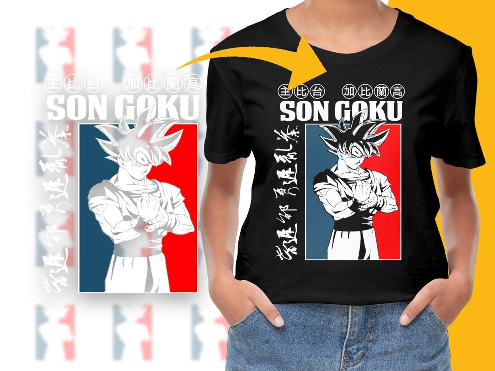 Son Goku Anime Design Graphic Black PNG File - Teepew