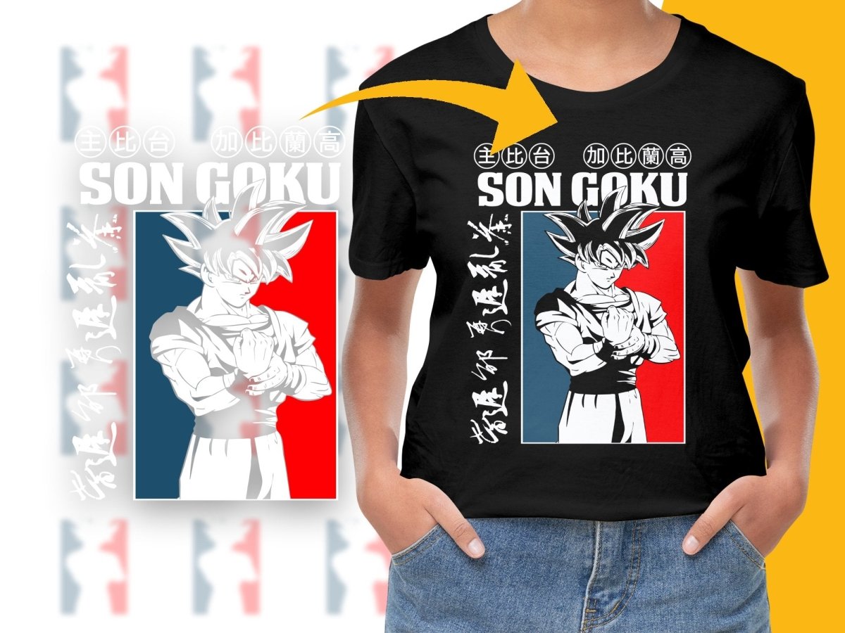 Son Goku Anime Design Graphic Black PNG File - Teepew