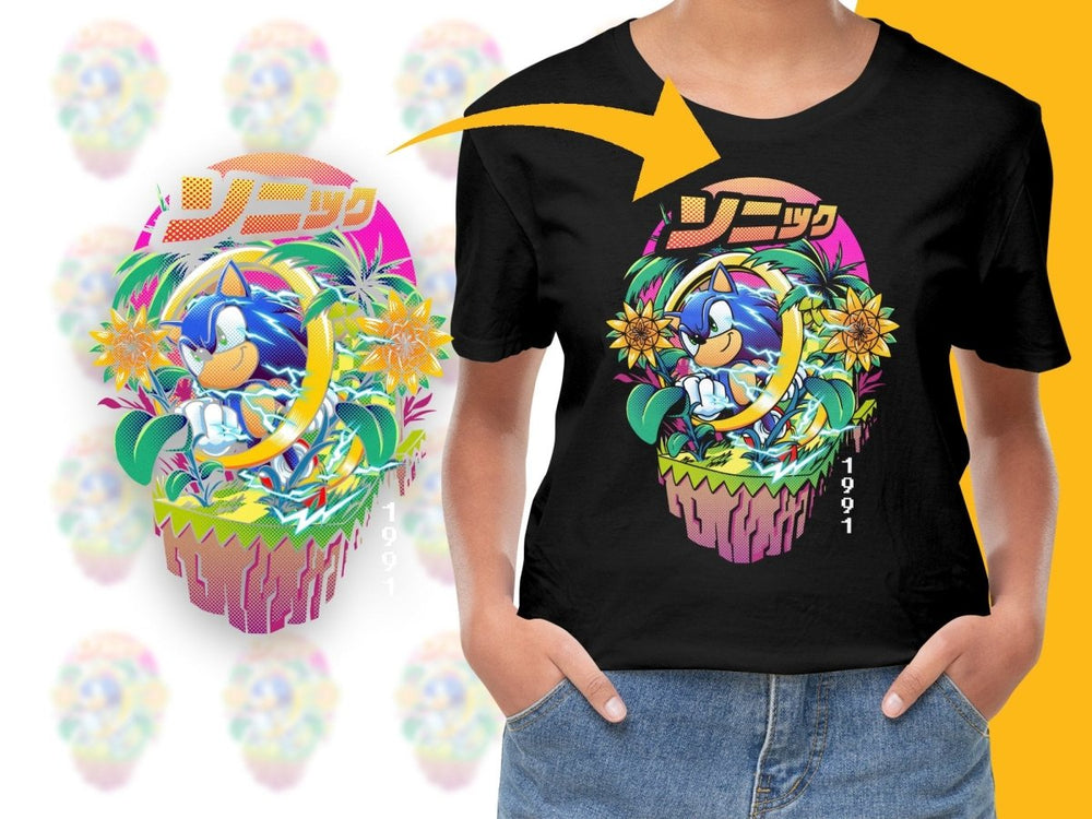 Sonic Inspired Vibrant Cartoon Design PNG File - Teepew