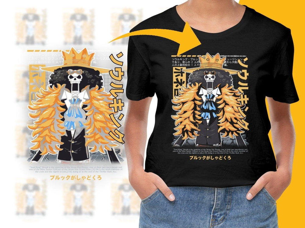Soul King Brook Straw Hat Pirates Orange Outfit PNG File - Teepew
