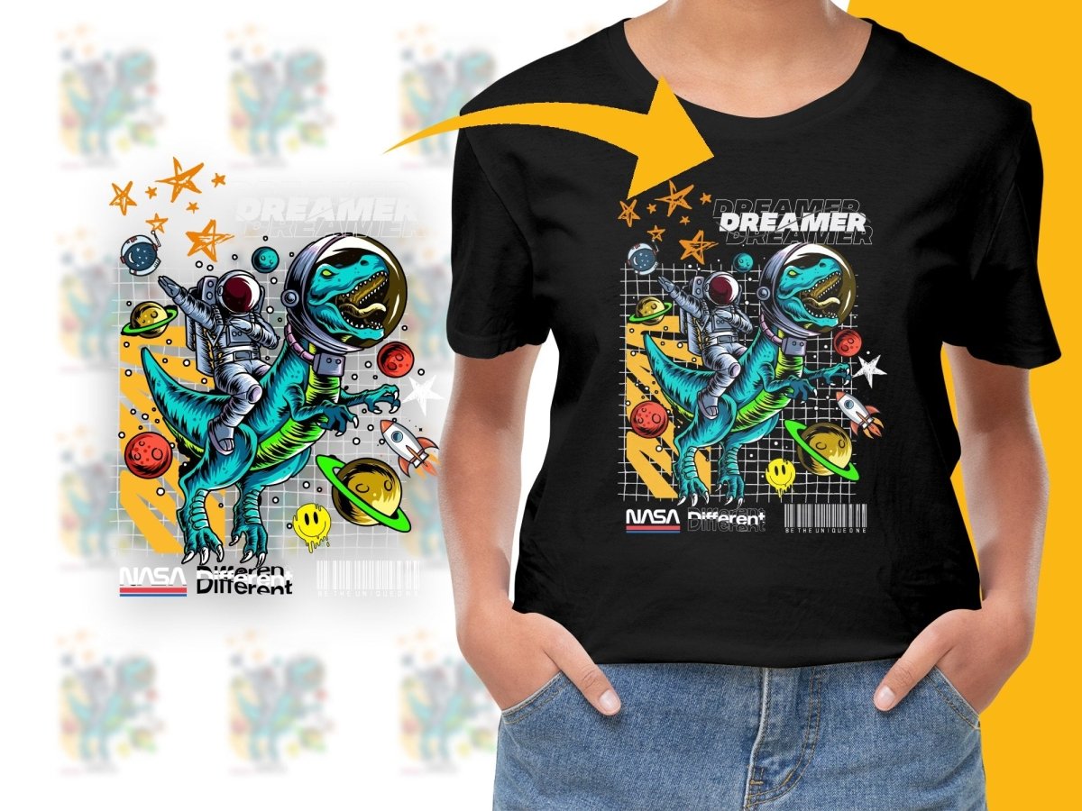 Space Dinosaur with Astronaut Dinosaur Graphic PNG File - Teepew
