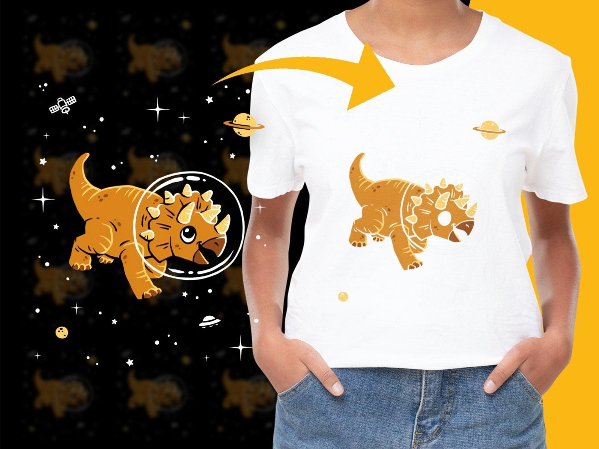 Space Explorer Triceratops Dinosaur Graphic PNG File - Teepew