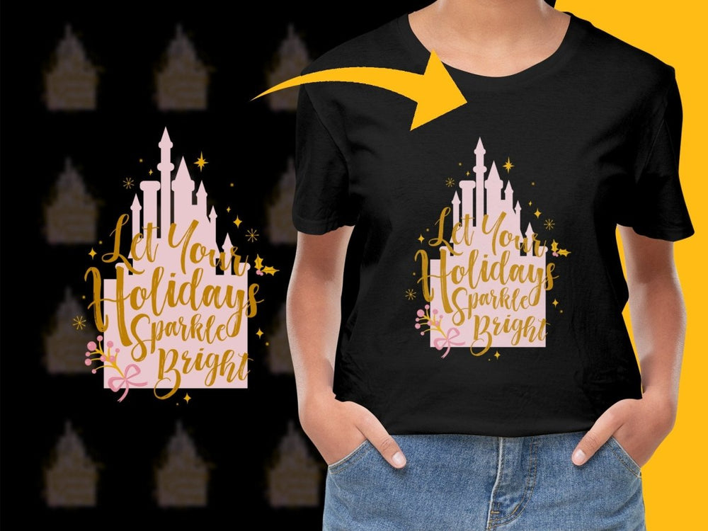 Sparkle Bright Christmas Castle Holiday Graphic PNG File - Teepew