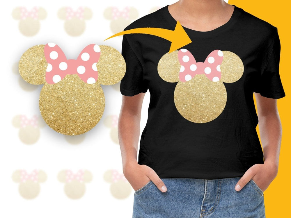 Sparkly Gold Minnie Mouse Christmas Themed PNG File - Teepew