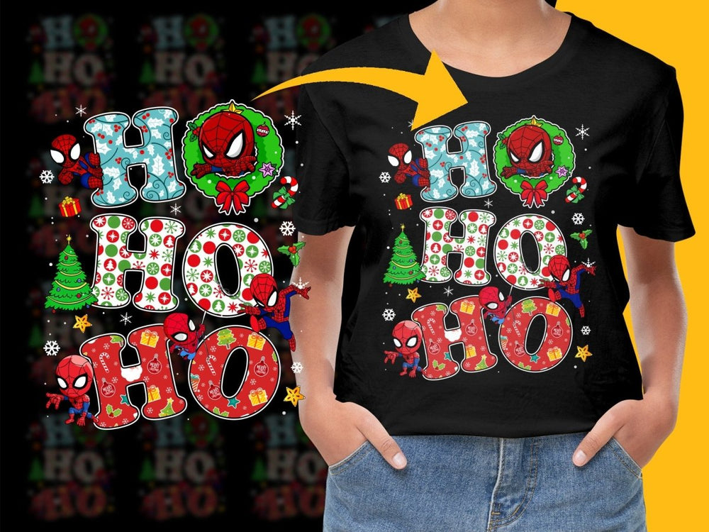 Spiderman Christmas HO HO HO Graphics PNG File - Teepew