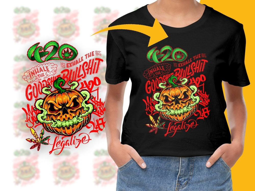 Spooky Pumpkin Smoking Design 420 Legalize PNG File - Teepew