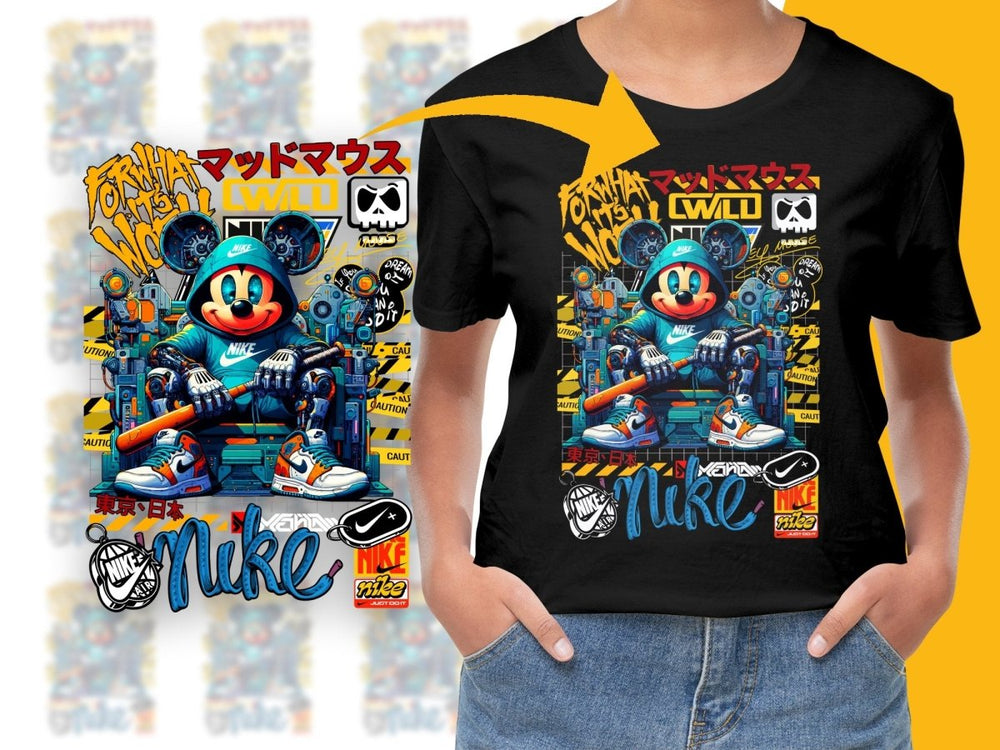 Sport Brand Mickey Mouse Graffiti Art Japanese Street Style PNG File - Teepew