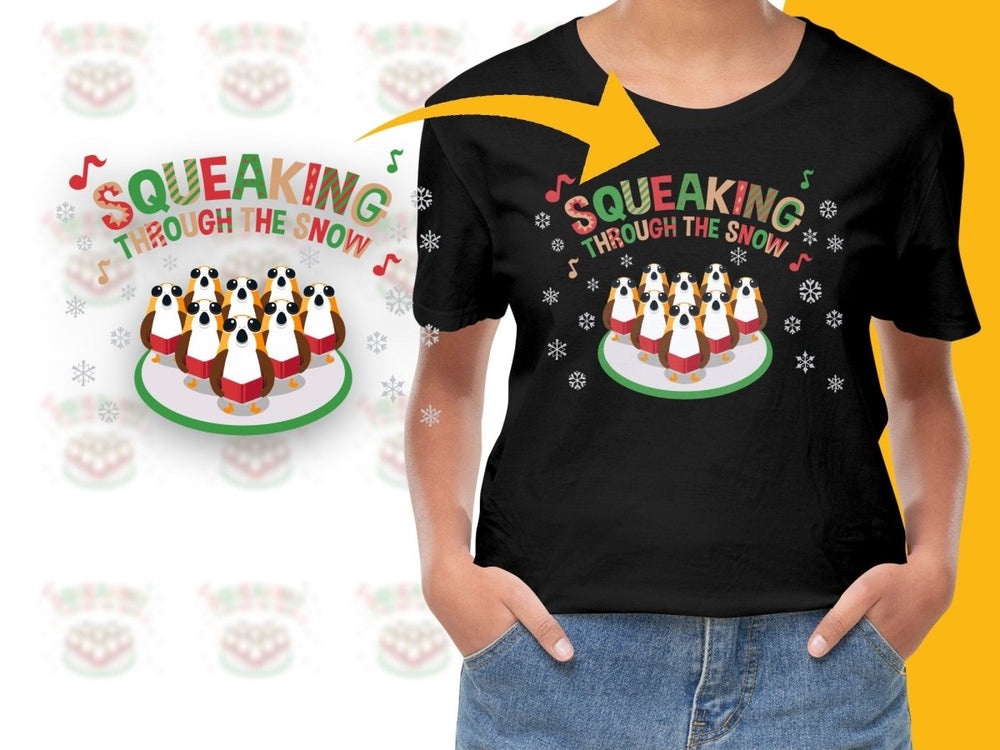 Squeaking Through The Snow Funny Christmas PNG File - Teepew