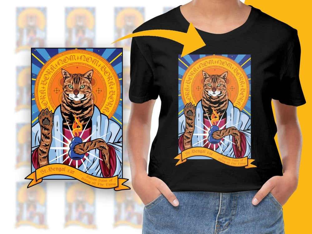 St. Bengal Cat Patron Saint of PNG File - Teepew