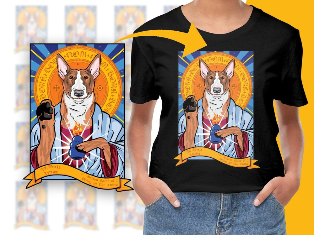 St Bull Terrier Artistic Patron Saint PNG File - Teepew