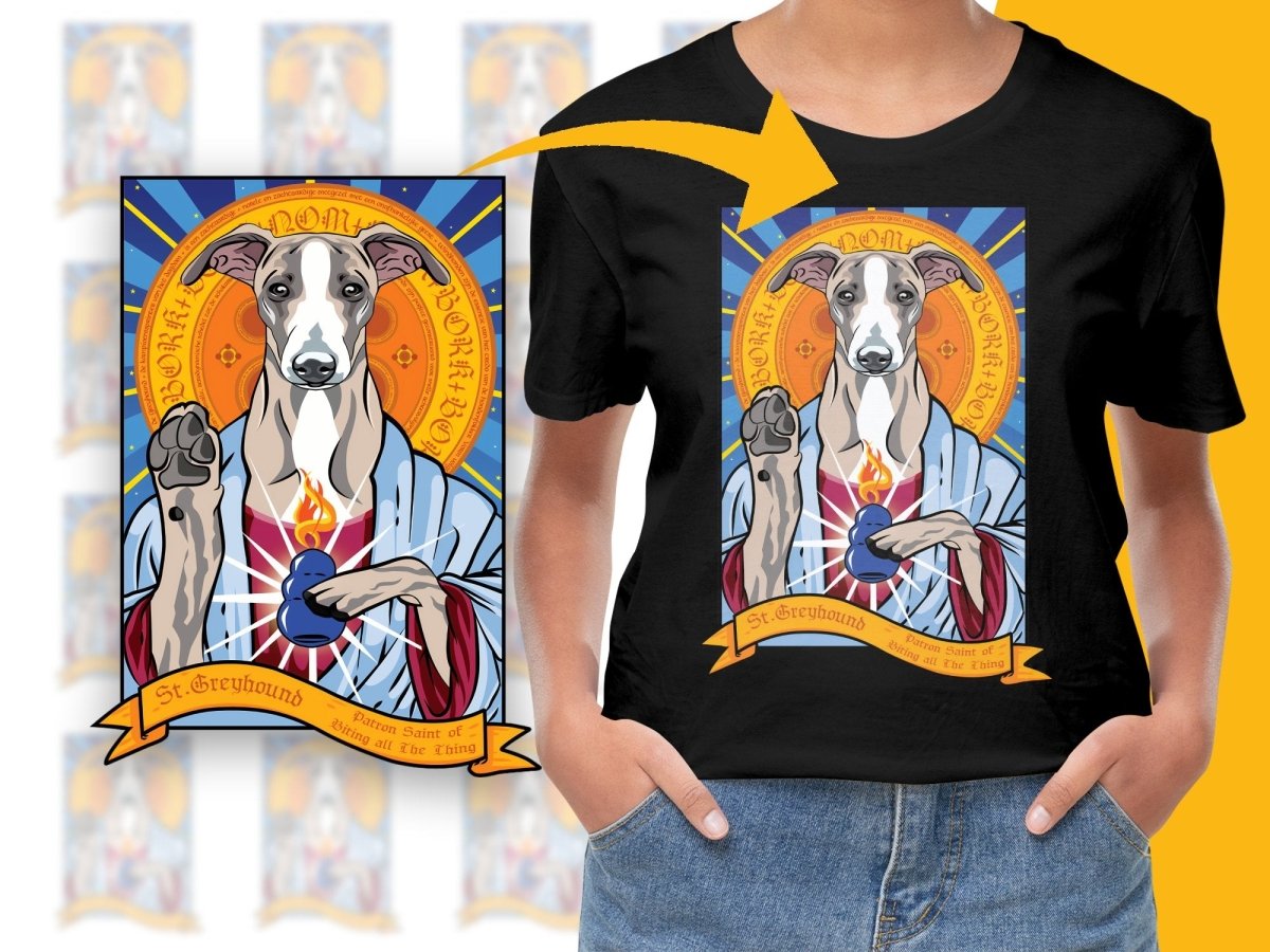 St Greyhound Patron Saint of Bring All The Thing PNG File - Teepew