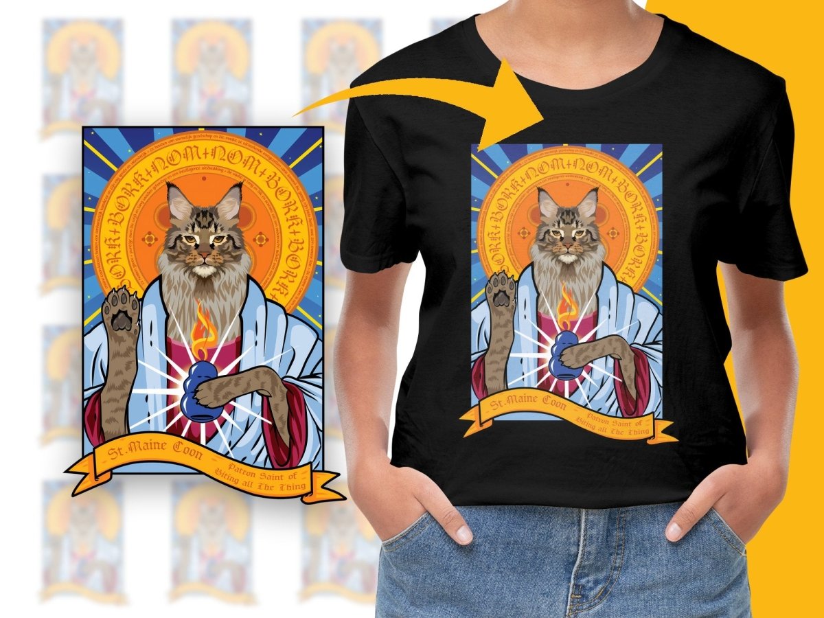 St. Maine Coon Patron Saint of Being All the Thing PNG File - Teepew