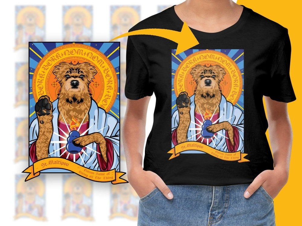 St. Maltipoo Patron Saint of All the Things PNG File - Teepew