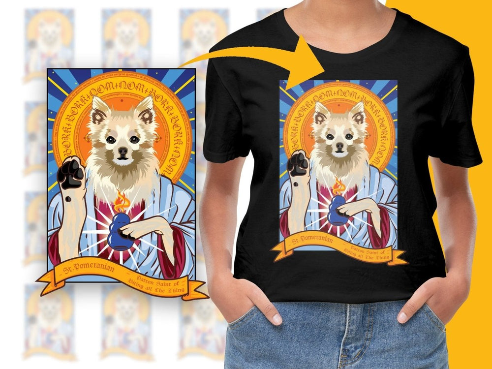 St Pomeranian Patron Saint of Bringing All the Things PNG File - Teepew