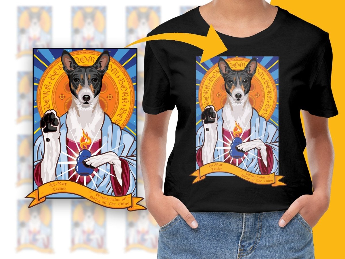 St Rat Terrier Iconic Art Printed Graphic PNG File - Teepew
