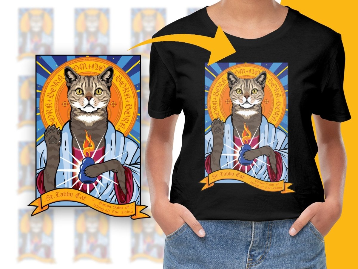 St. Tabby Cat Patron Saint of Rising All The Thing PNG File - Teepew