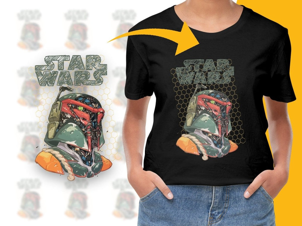 Star Wars Boba Fett Design Graphic Tee PNG File - Teepew