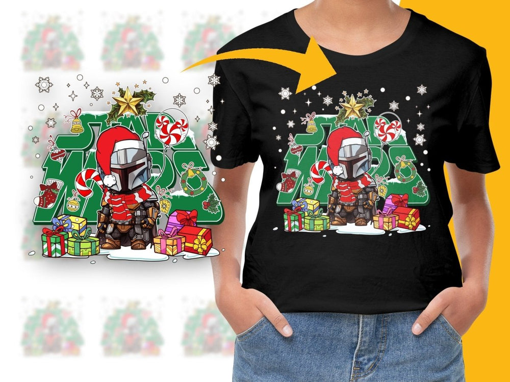 Star Wars Christmas Mandalorian Presents PNG File - Teepew