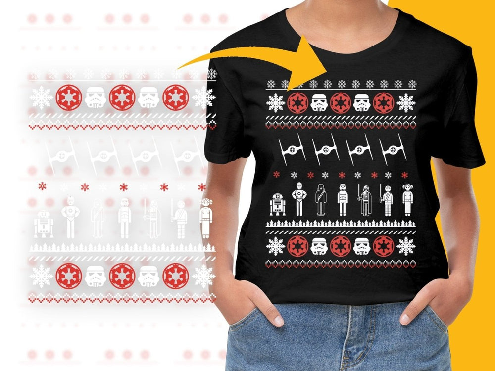 Star Wars Christmas Themed Characters Pattern PNG File - Teepew