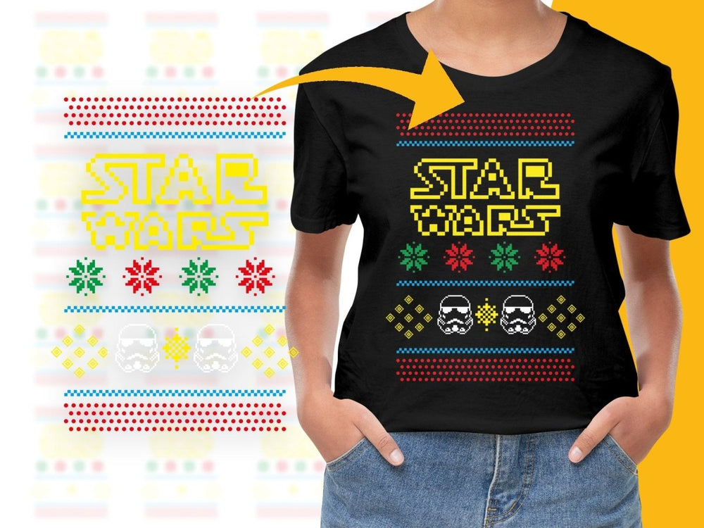Star Wars Christmas Themed Graphic Pixel Art PNG File - Teepew