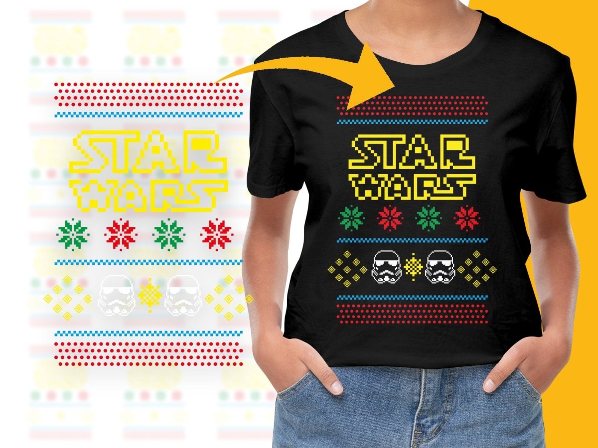 Star Wars Christmas Themed Graphic Pixel Art PNG File - Teepew