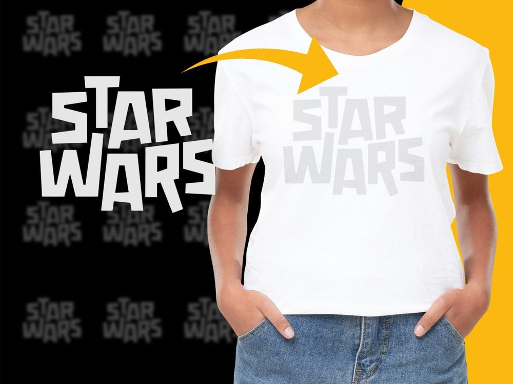 Star Wars Retro Logo Design Classic Black PNG File - Teepew
