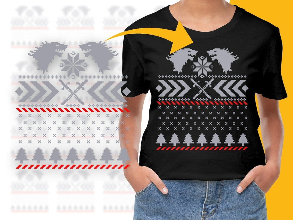 Stark Direwolf Christmas Winter Holiday PNG File - Teepew