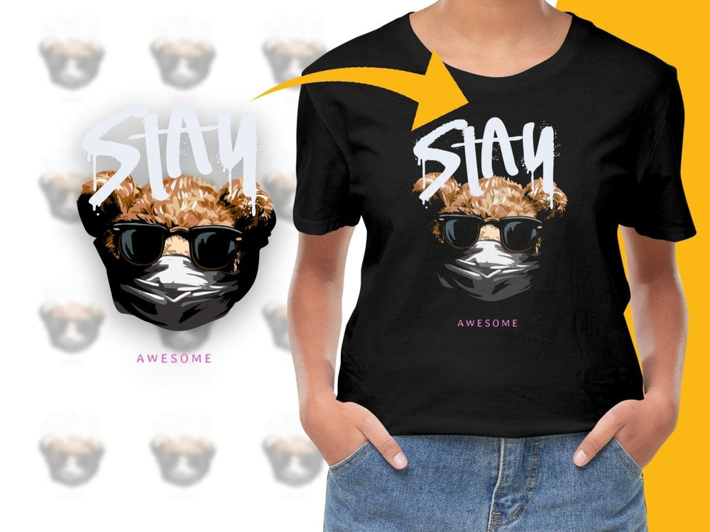 Stay Awesome Bear with Sunglasses Graphic PNG File - Teepew
