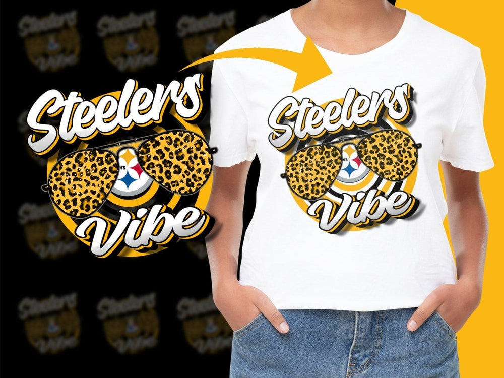 Steelers Vibe Graphic Tee Cool Leopard Print PNG File - Teepew