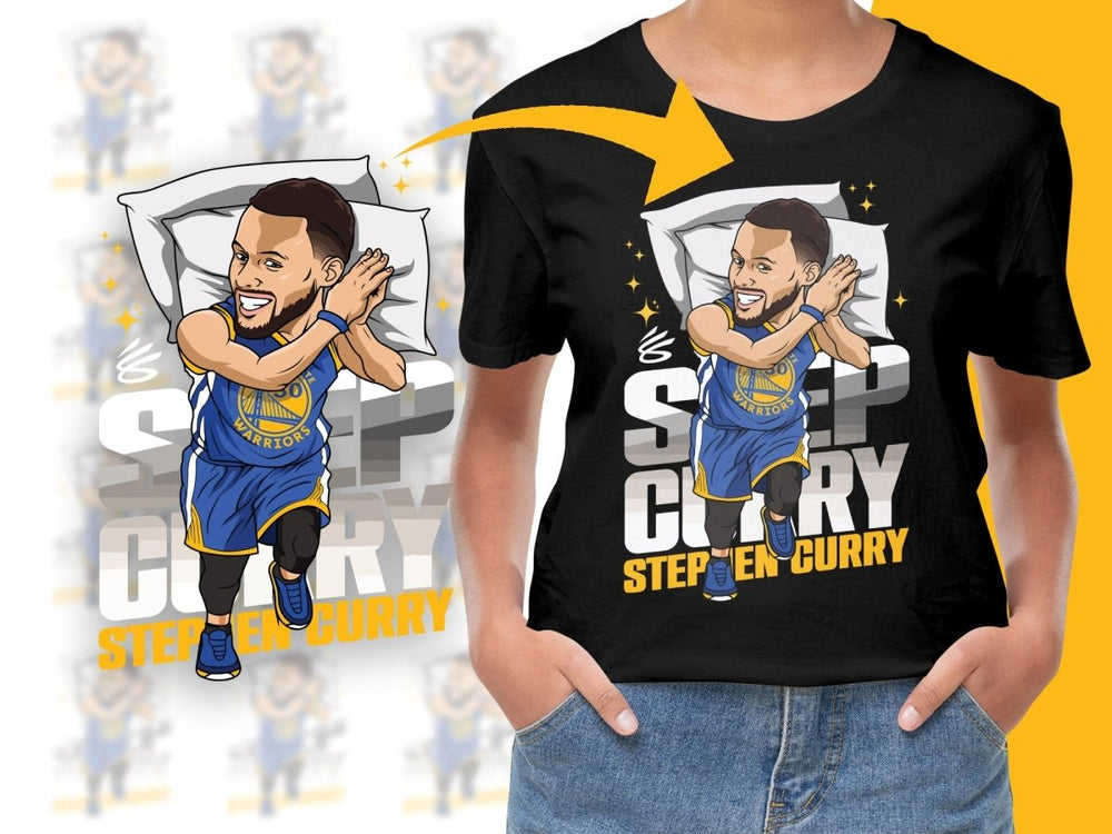 Stephen Curry Cartoon Basketball Superstar Sleep Curry PNG File - Teepew