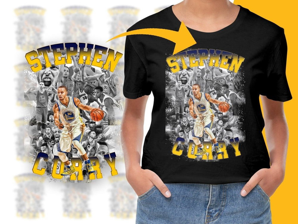 Stephen Curry Energetic Basketball Star Bootleg PNG File - Teepew